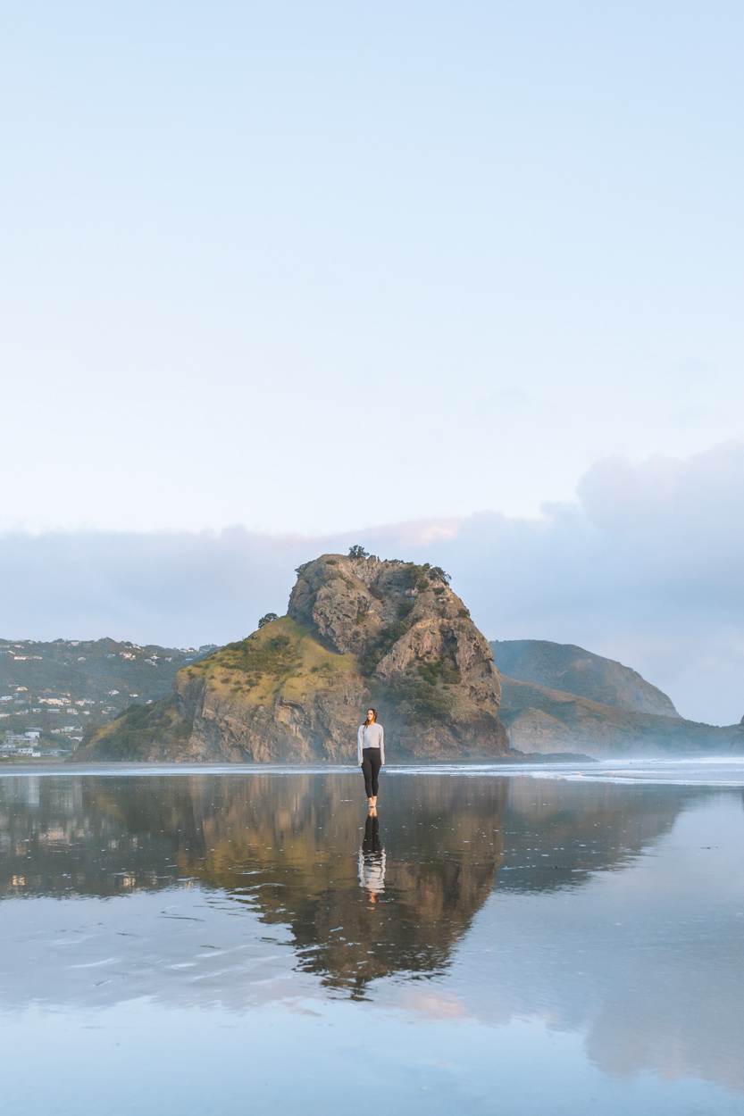 Piha beach in West Coast Auckland New Zealand landscape photos