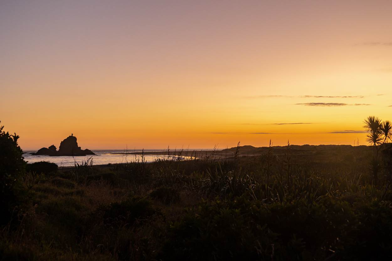 whatipu beach north island at sunset landscape photography