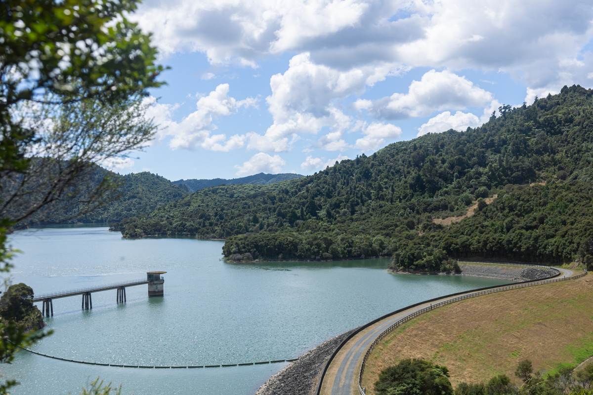 View of Wairoa Dam in the Hunua Ranges