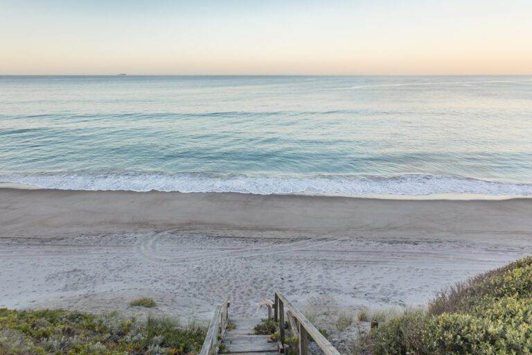 pukekina beach at sunset