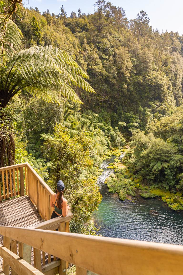 girl standing at Te Harikoa Lookout