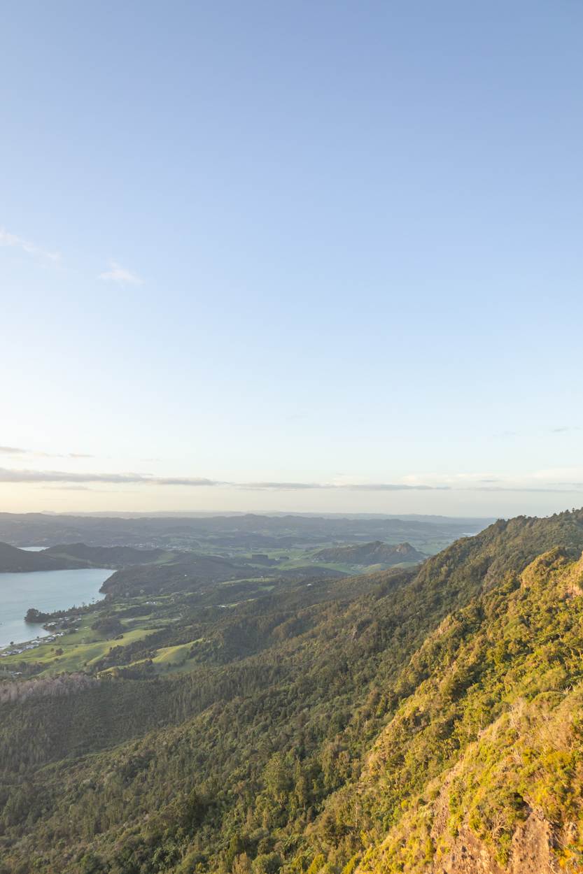 view of whangarei heads from mount manaia in northland