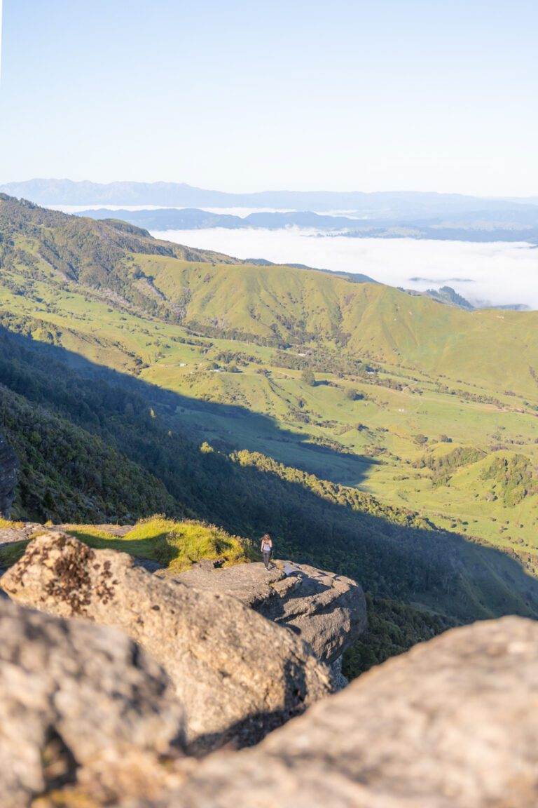 view of girl from bell rock, new zealand