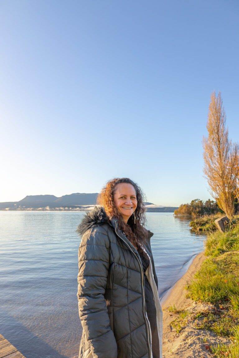 lady at lake tarawera