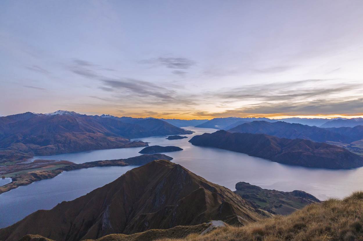 twilight hike roys peak new zealand