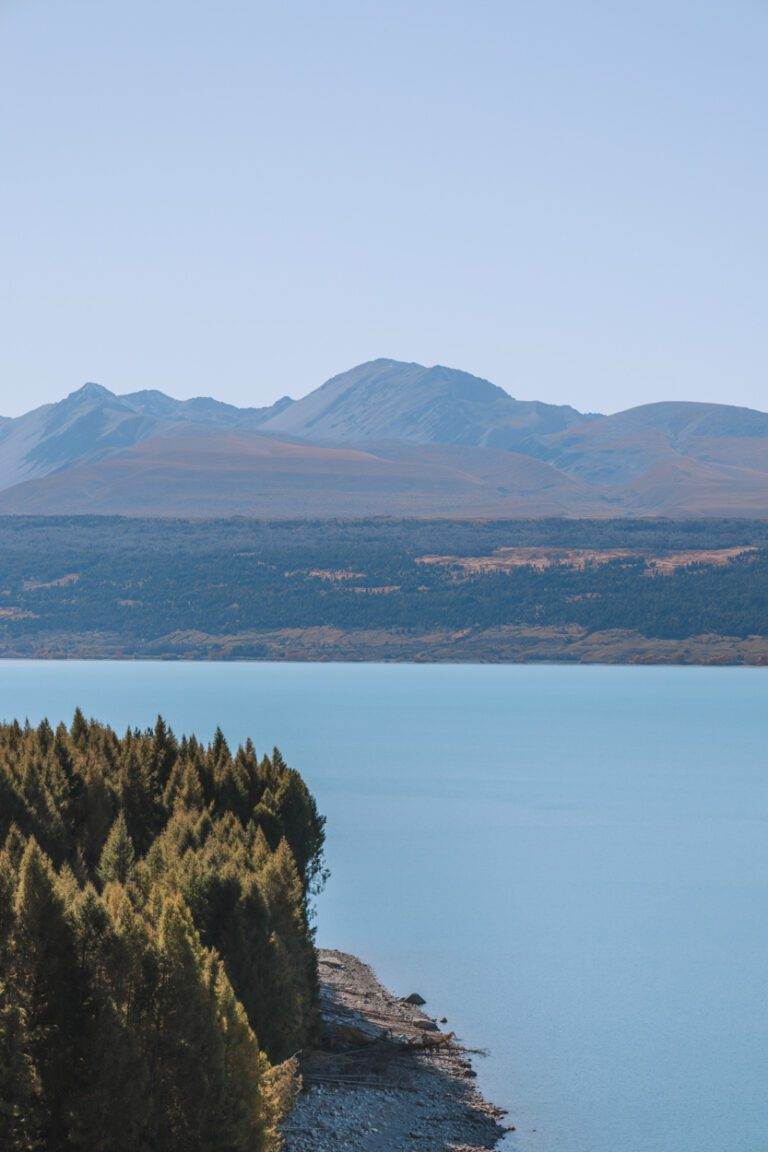 view of lake pukaki from mount cook road