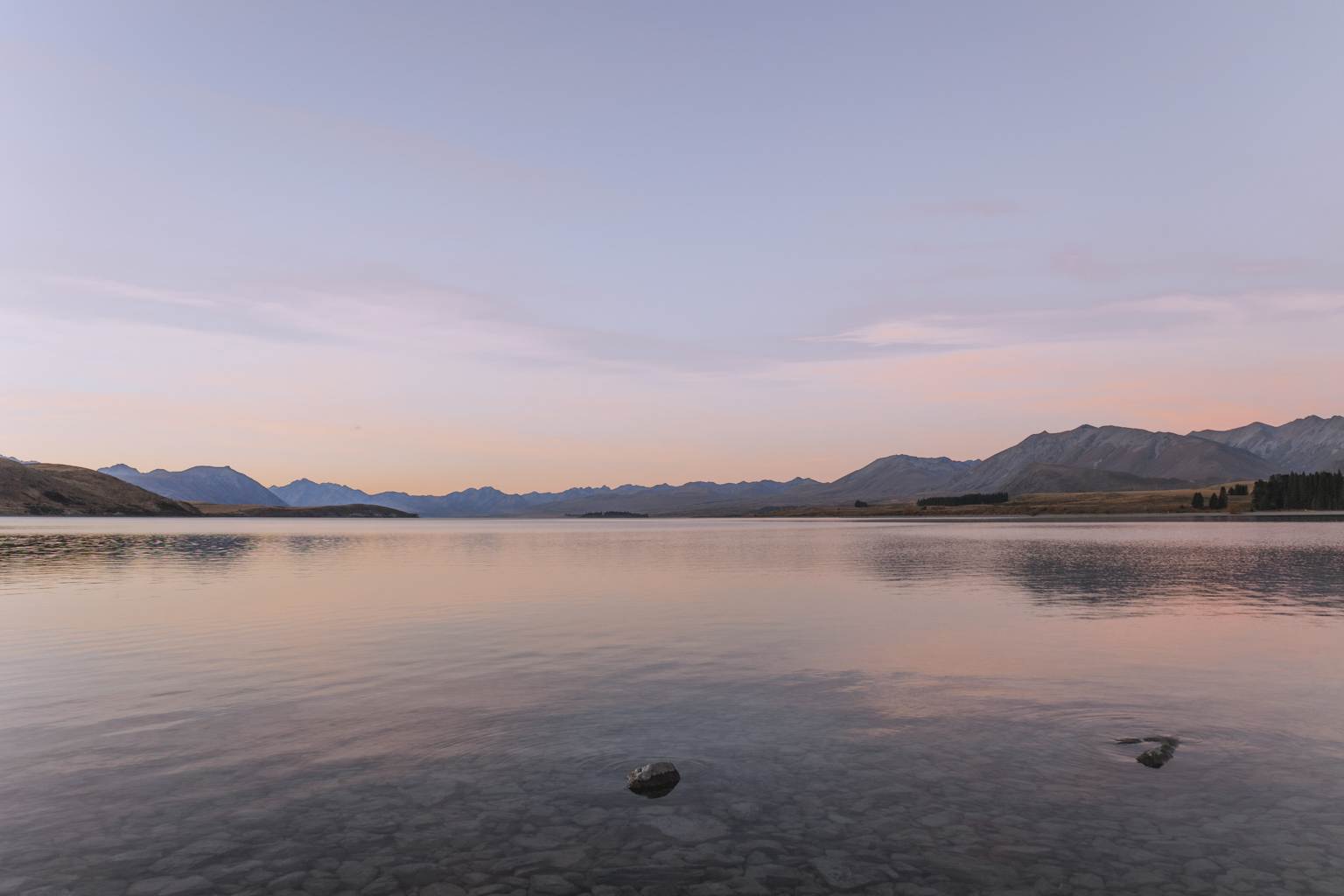 dusk at lake tekapo during autumn New Zealand landscape photos