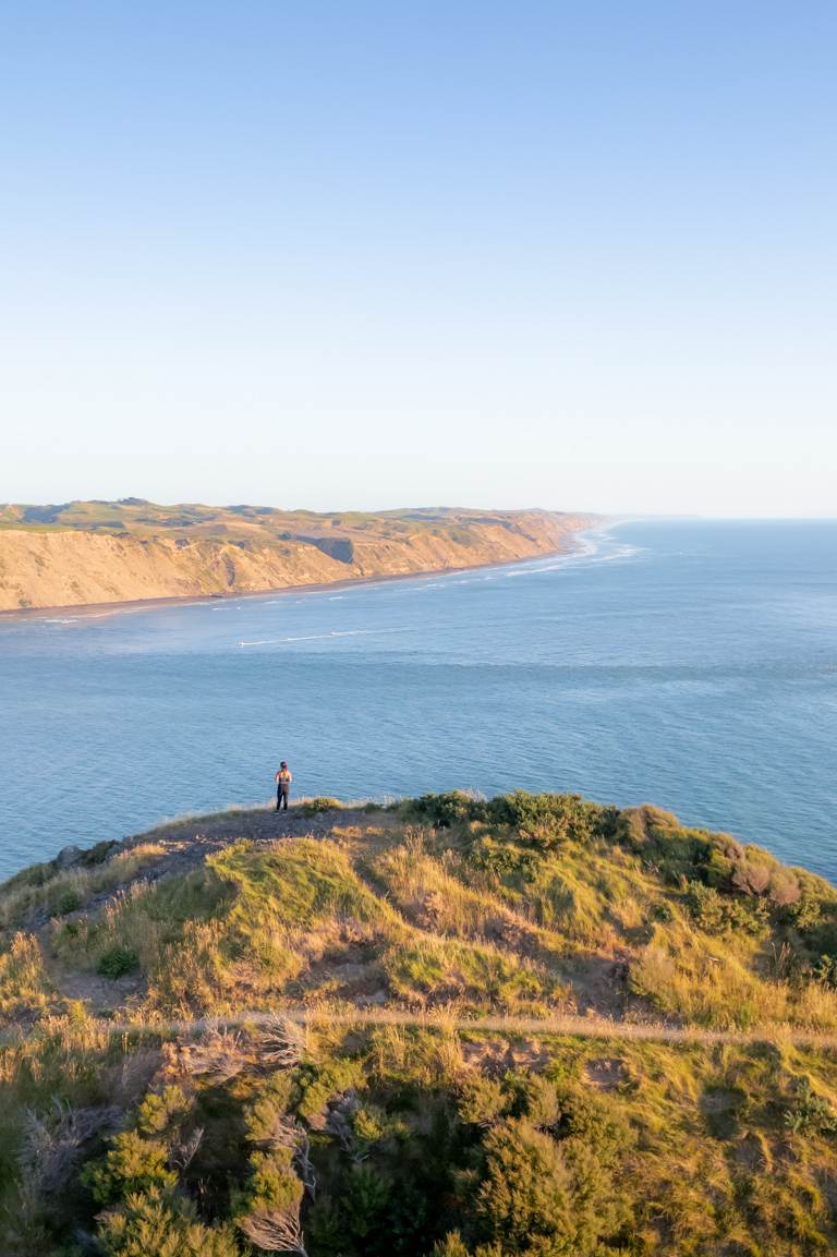 drone shot of manukau harbour and manukau heads