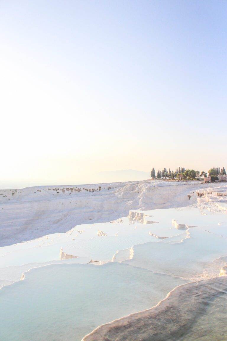 looking over pamukkale cotton castle terraces