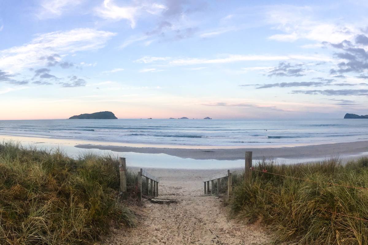 Pauanui Beach at sunset