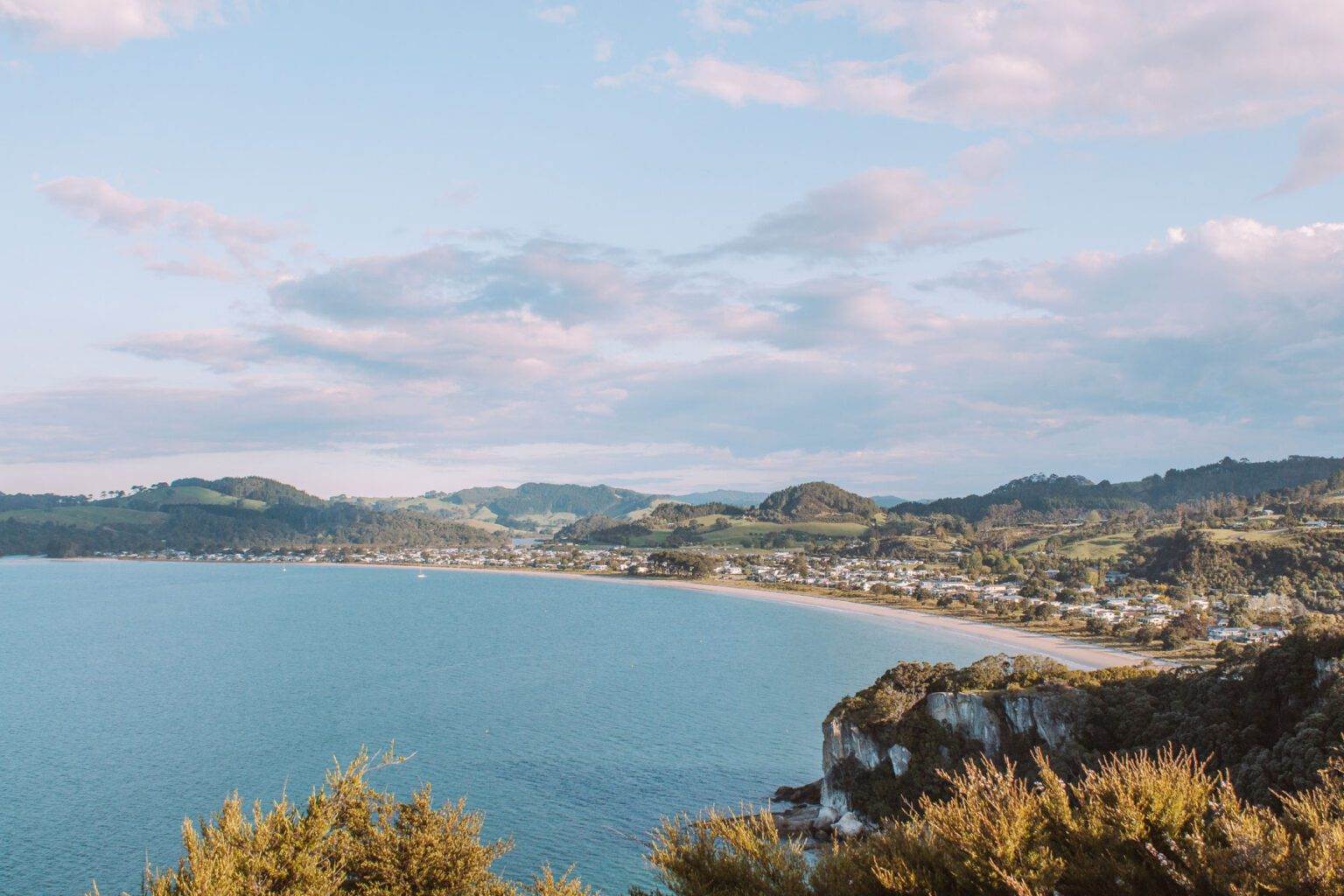 lonely bay beach and cooks beach landscape