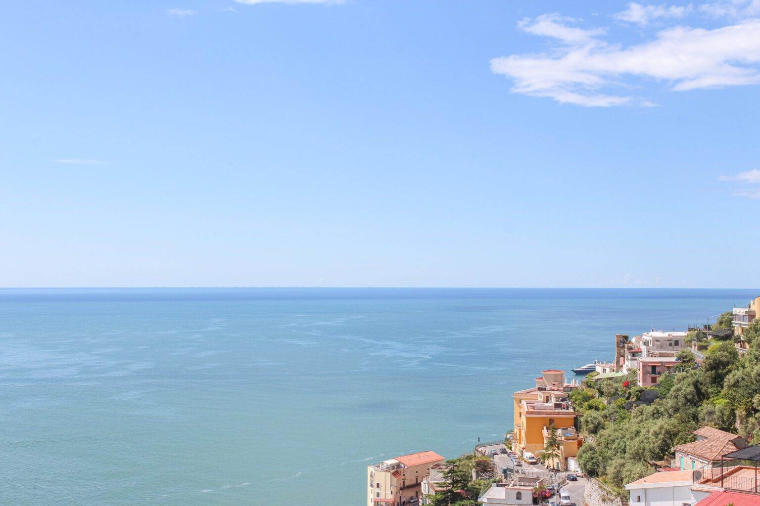 view of amalfi coast cliff-side homes and ocean