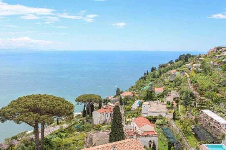 view over amalfi coast hillside