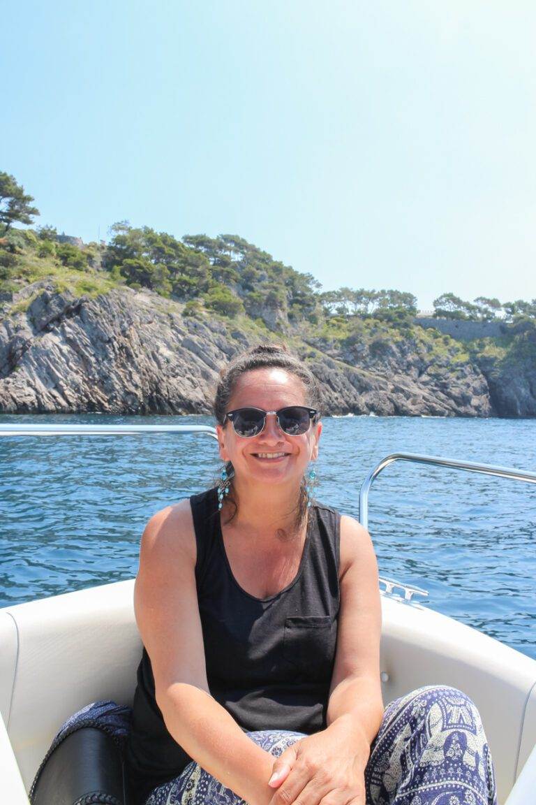 mum boating off the amalfi coast