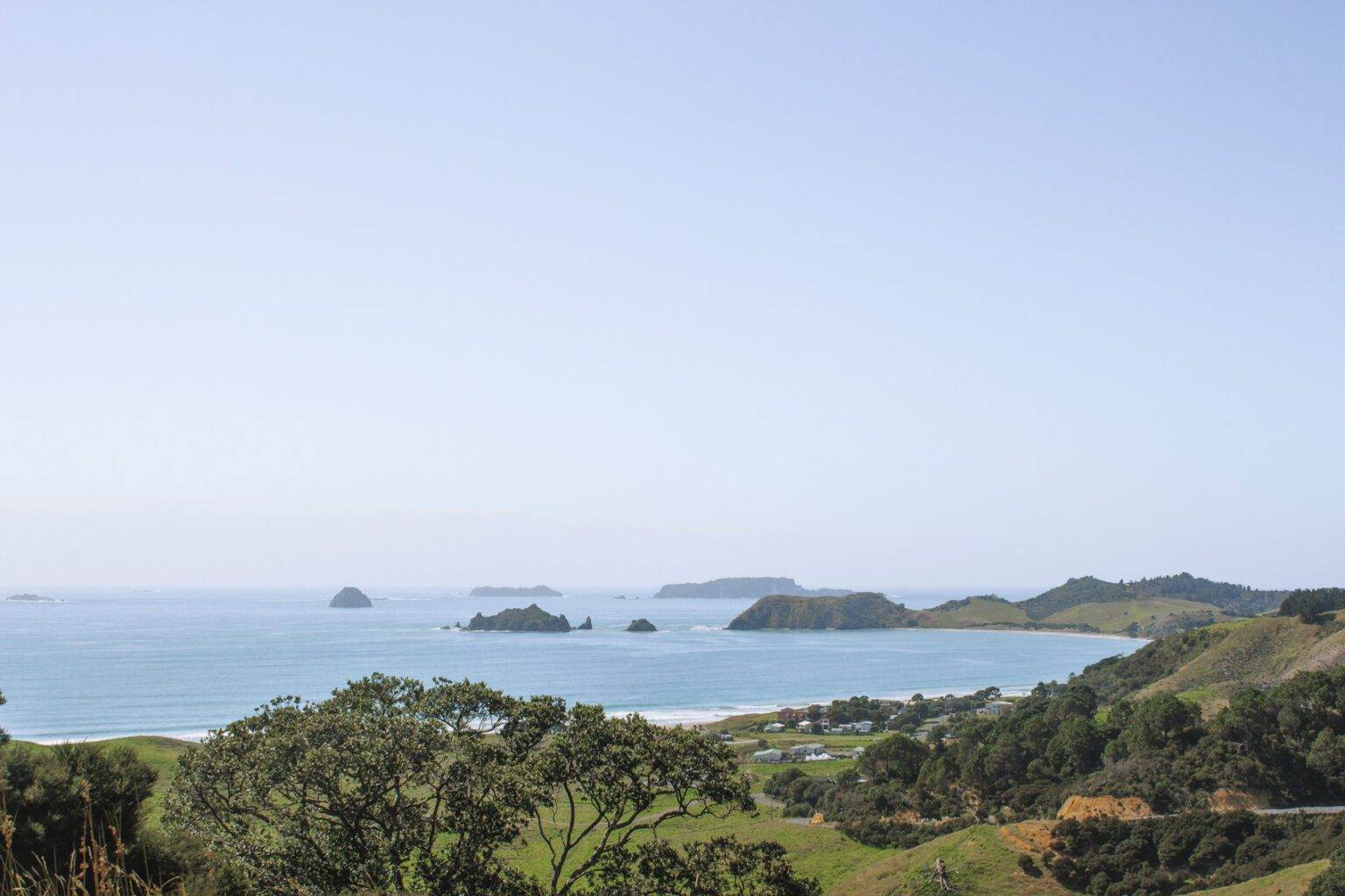 landscape of opito bay, coromandel destinations