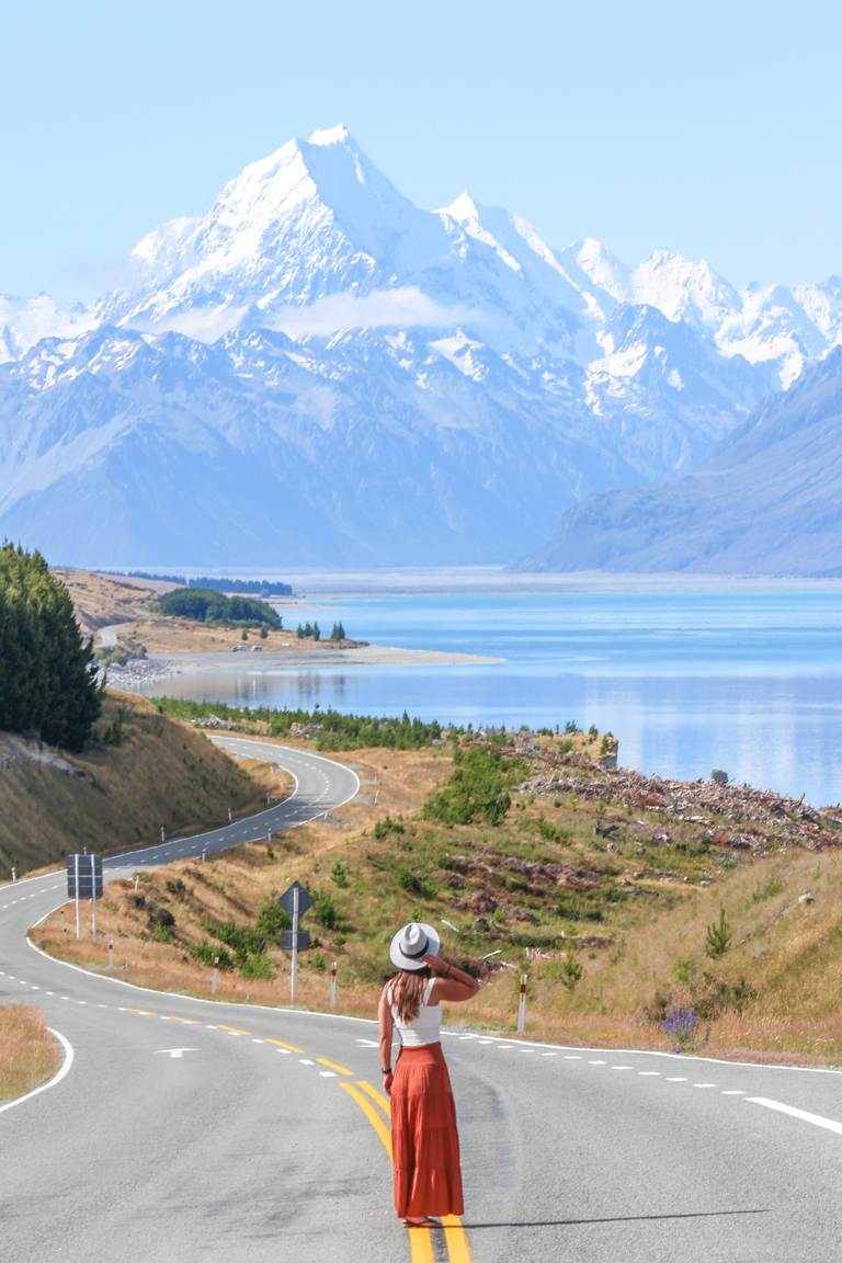 mount cook road view New Zealand landscape photos