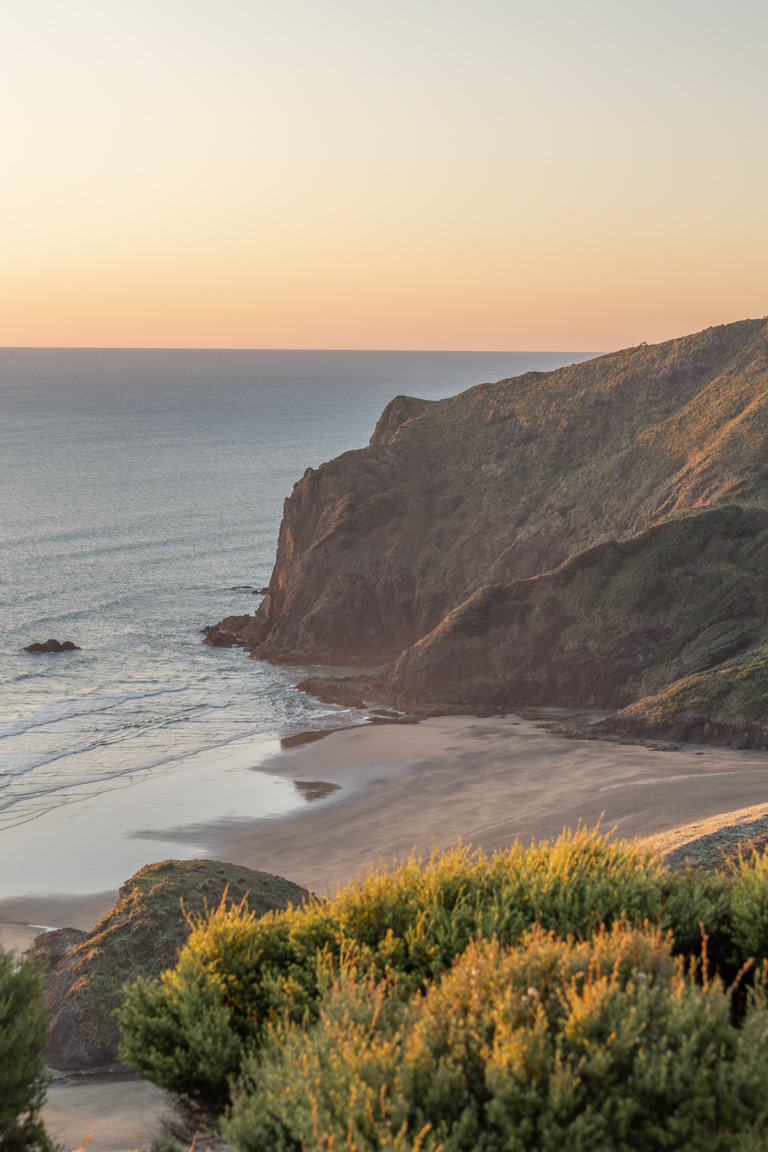 anawhata beach track lookout sunset