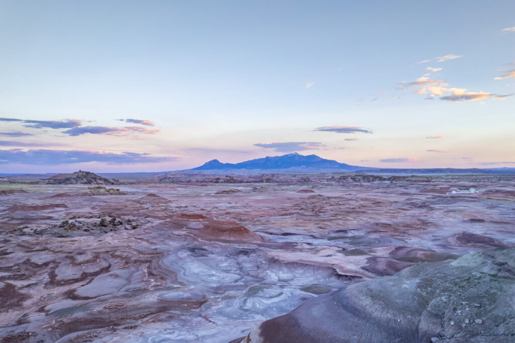 bentonite hills sunset desert image