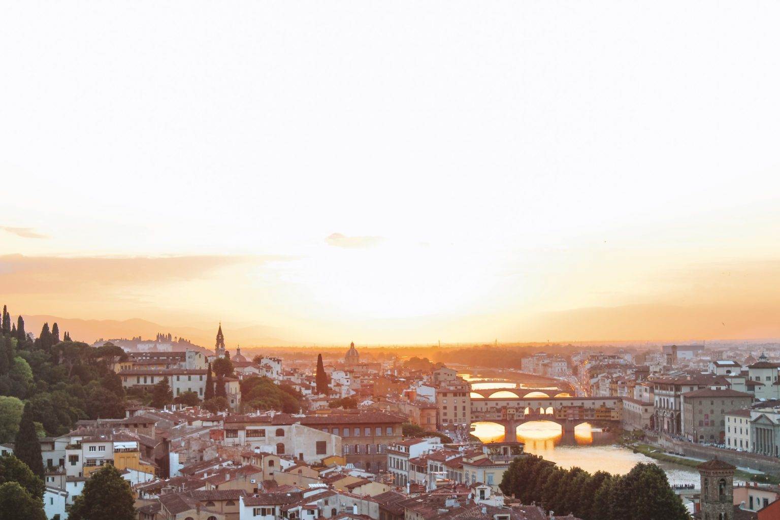 view of florence from piazzale michelangelo at sunset