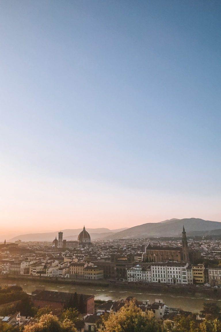 view of florence from piazzale michelangelo at sunset