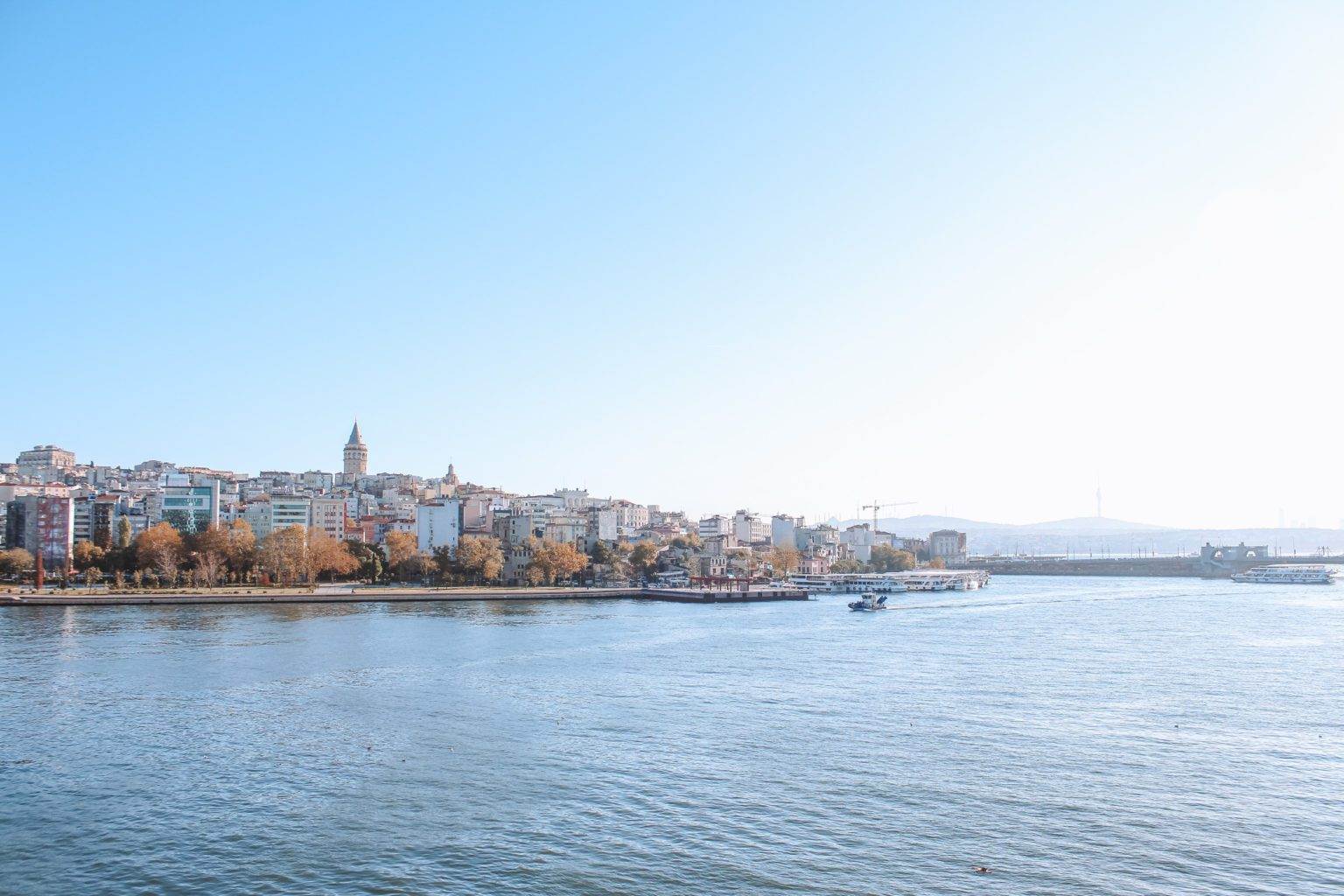 view of istanbul city and bosporus strait