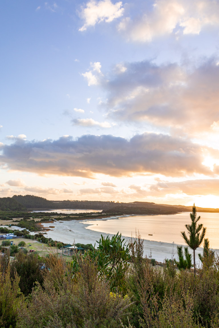 kai iwi lakes sunset