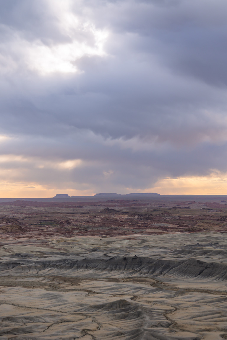 moonscape overlook sunrise cloudy