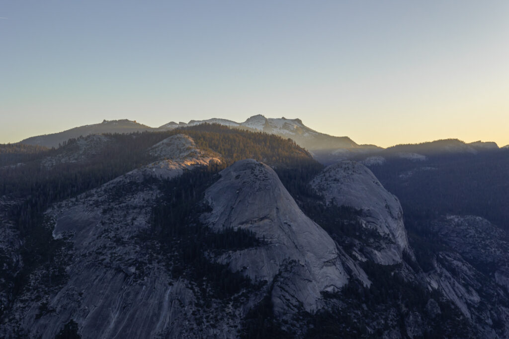 mountain range yosemite glacier point sunrise