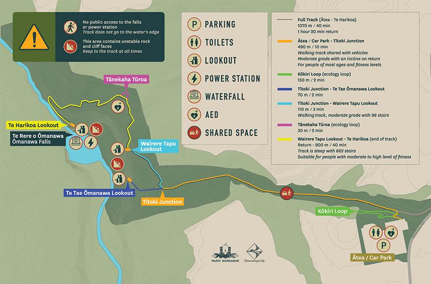 Map of Omanawa Falls