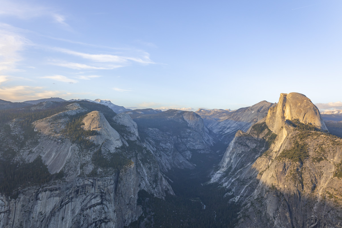 sunrise or sunset at glacier point landscape photograph half dome